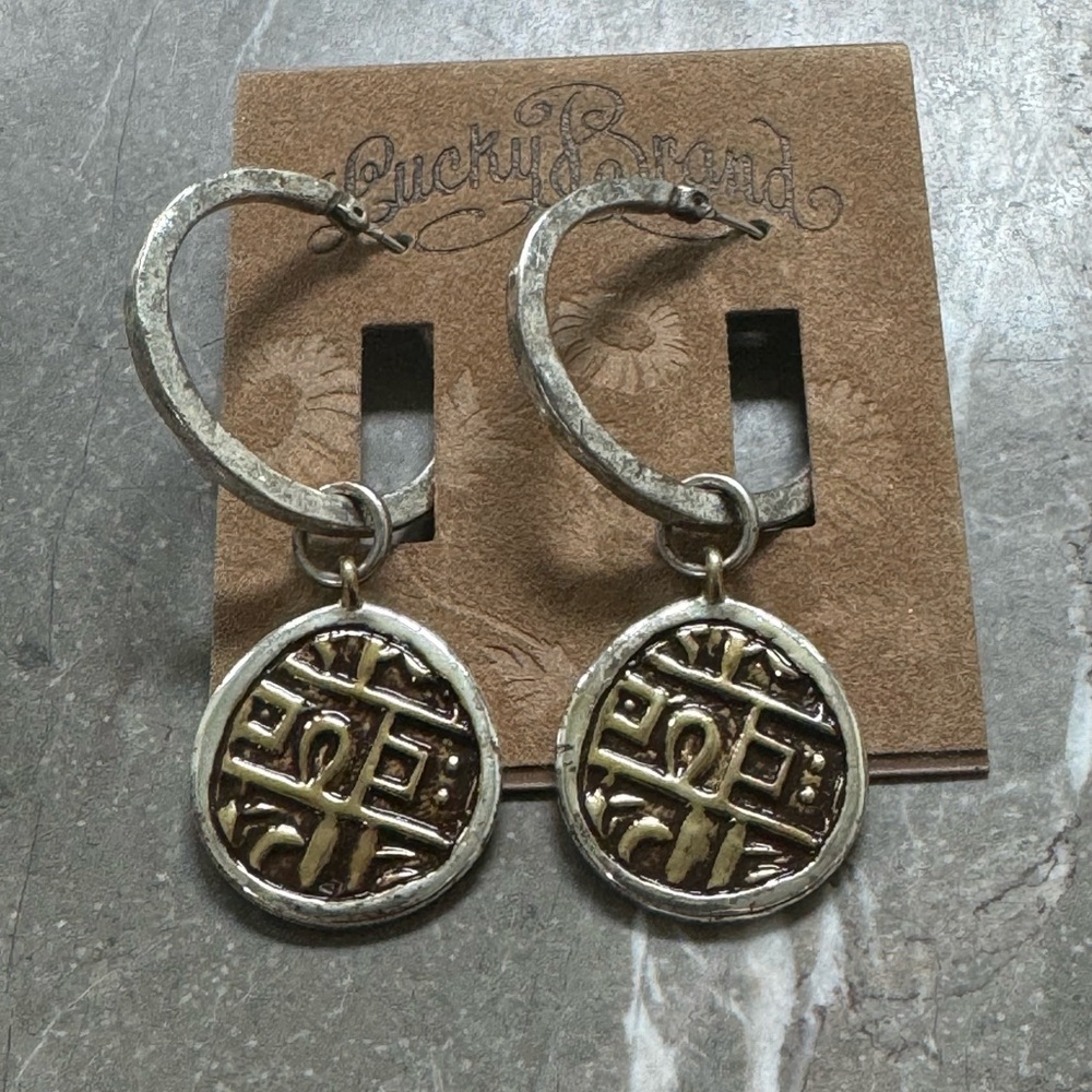 Lucky Brand disk/hoop earrings